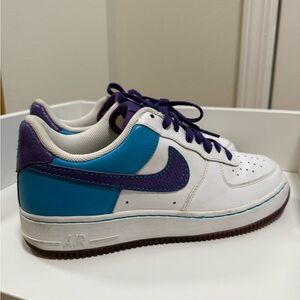 Size 10 - Nike Air Force 1 '07 Laser Blue Varsity Purple Great Condition Af1